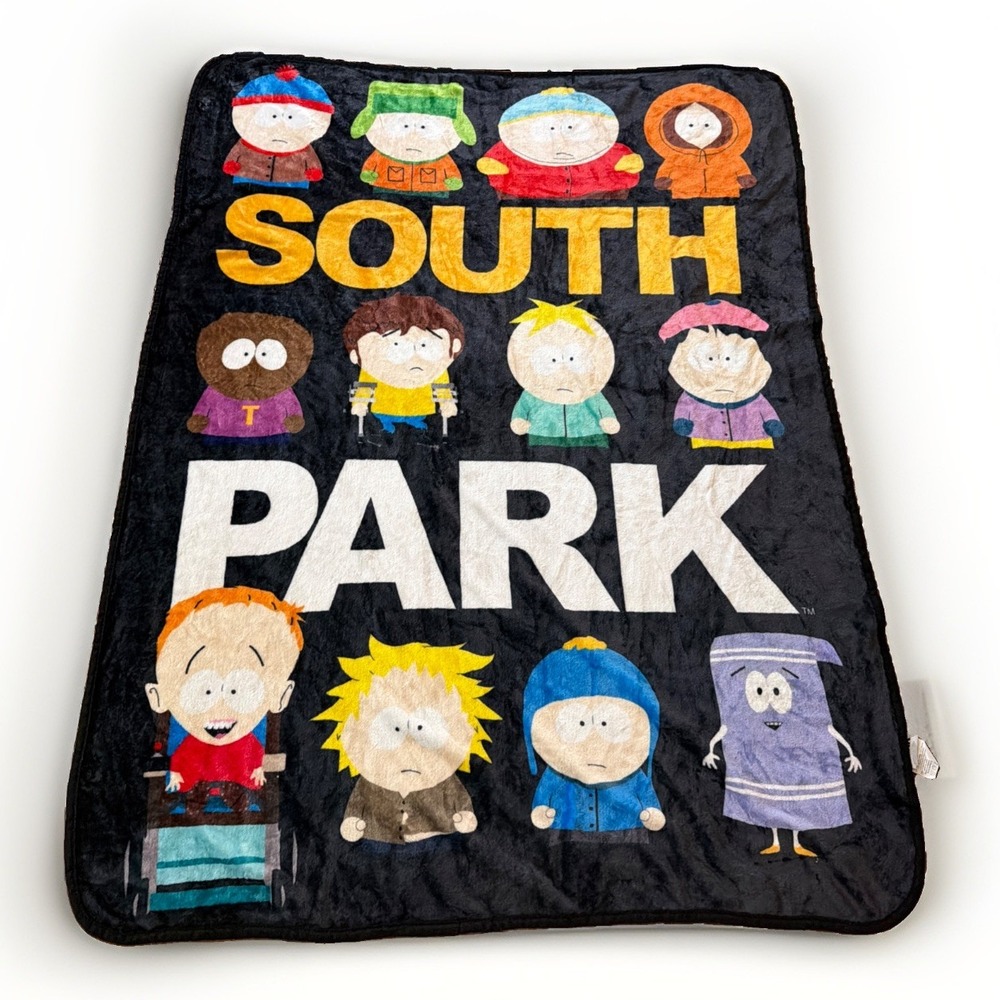 South Park Silver Buffalo Fleece Throw Blanket Stan Kyle Cartman Kenny Etc 45x60